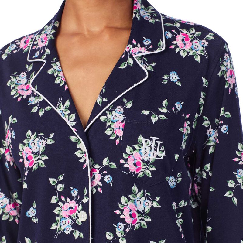 Lauren Ralph Lauren Classic Knit 3/4 Sleeve Notch Collar Pajama image number 2